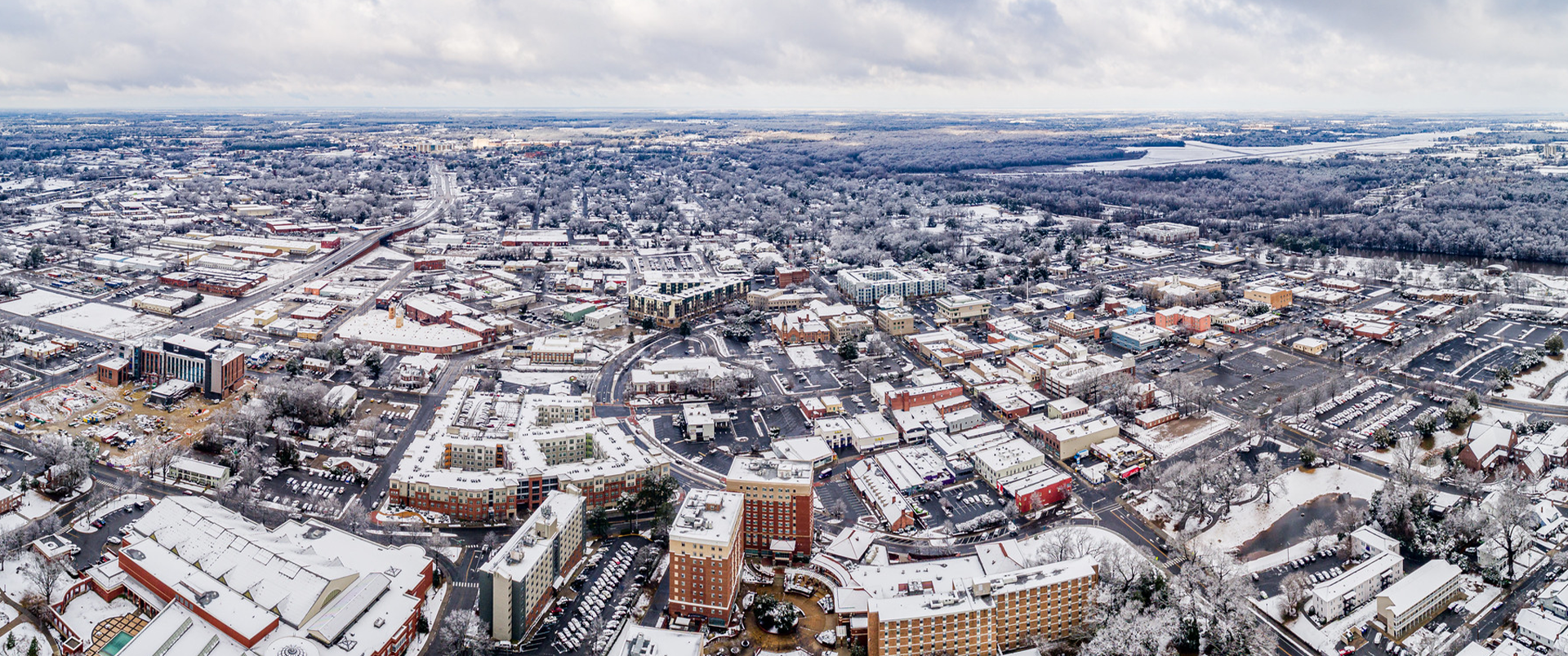 Snow Day Aerial Photo