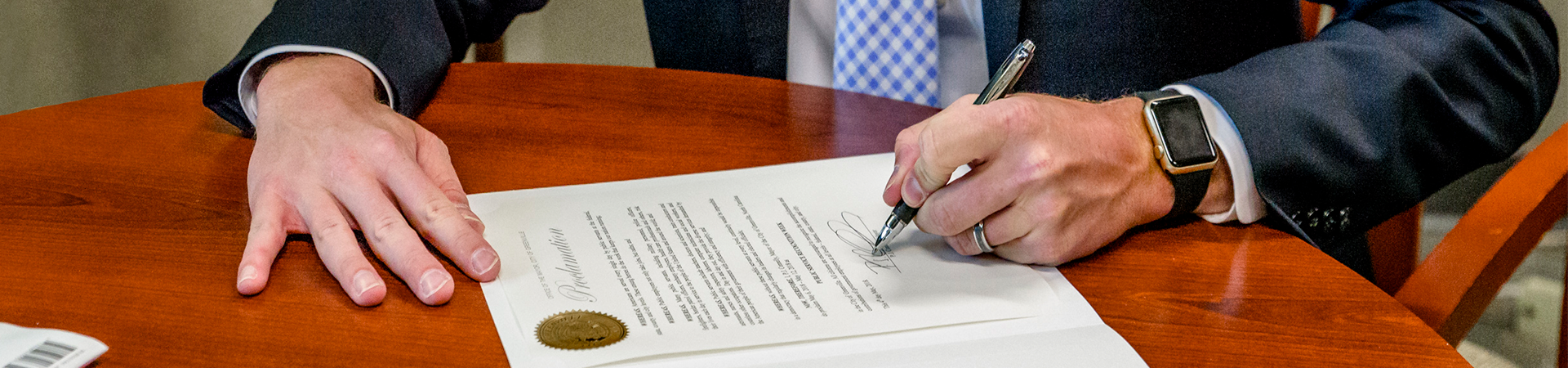 Mayor signing proclamation