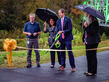 Town Creek Culvert ribbon being cut