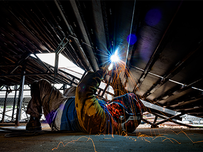 Welder at Skate Park