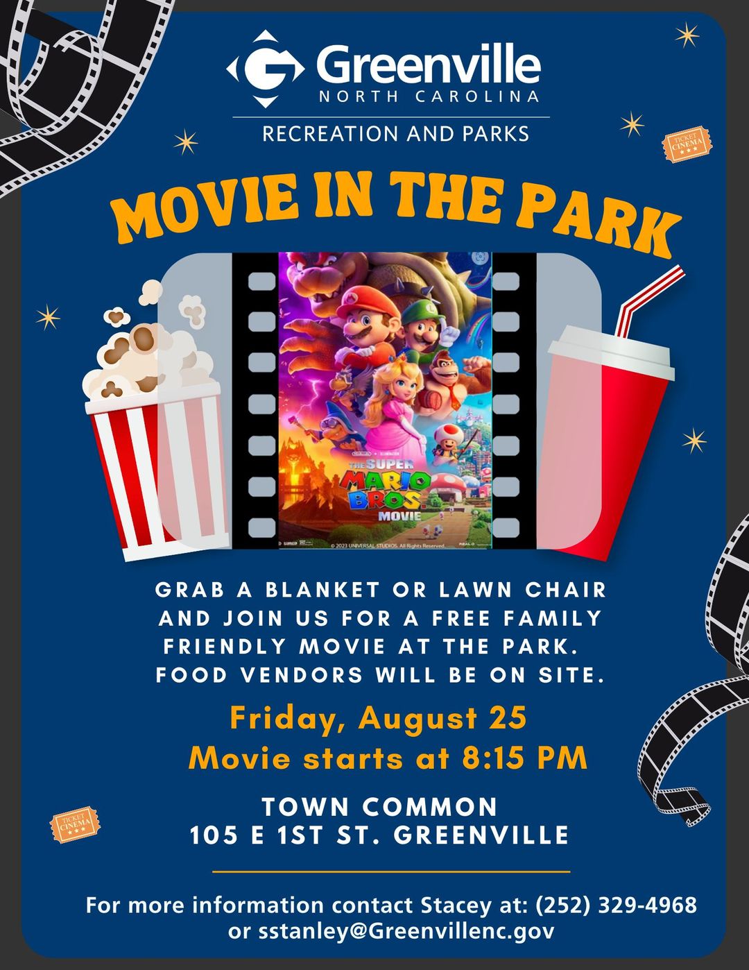 flyer for movie in the park