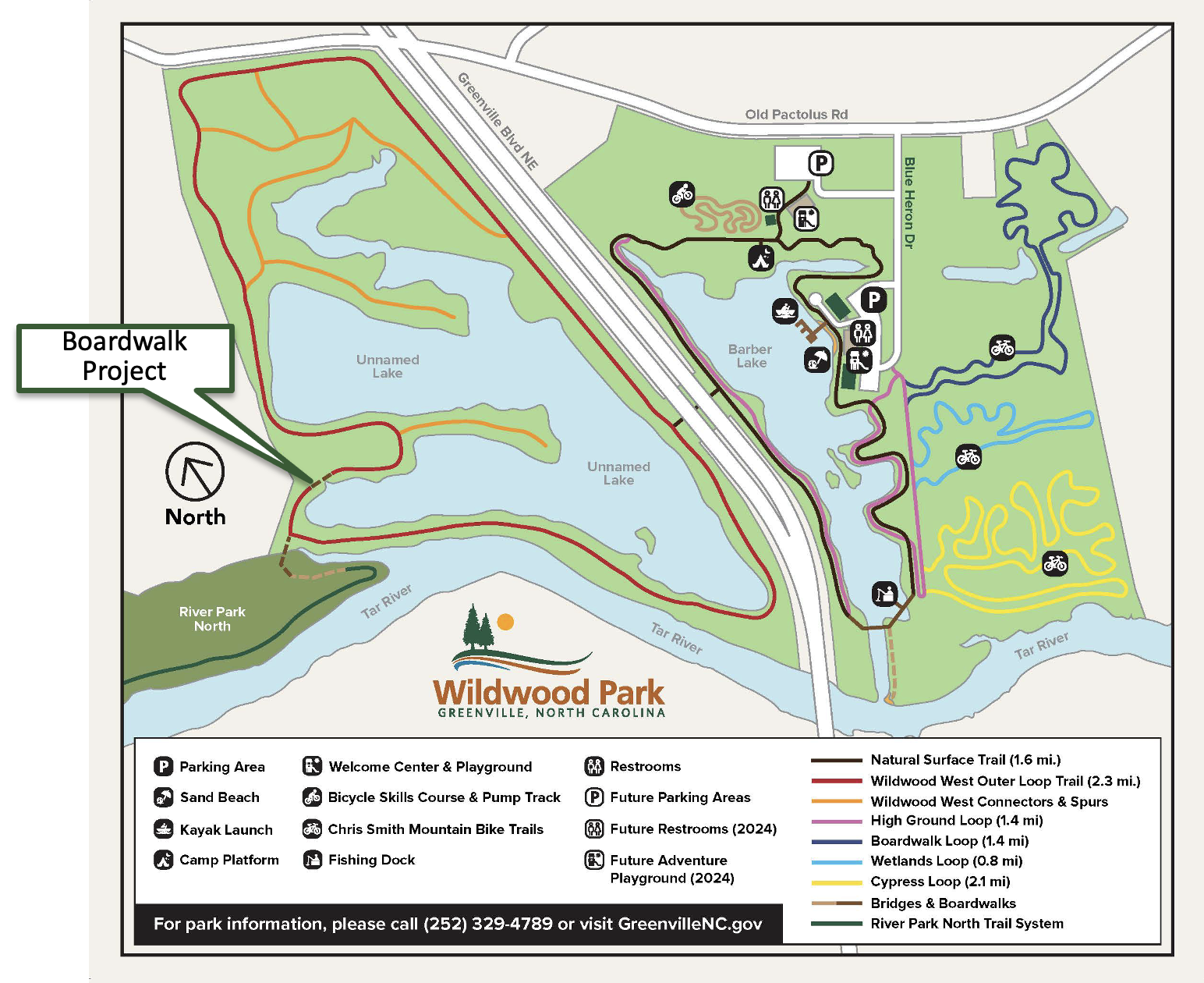 Wildwood Park map with Boardwalk