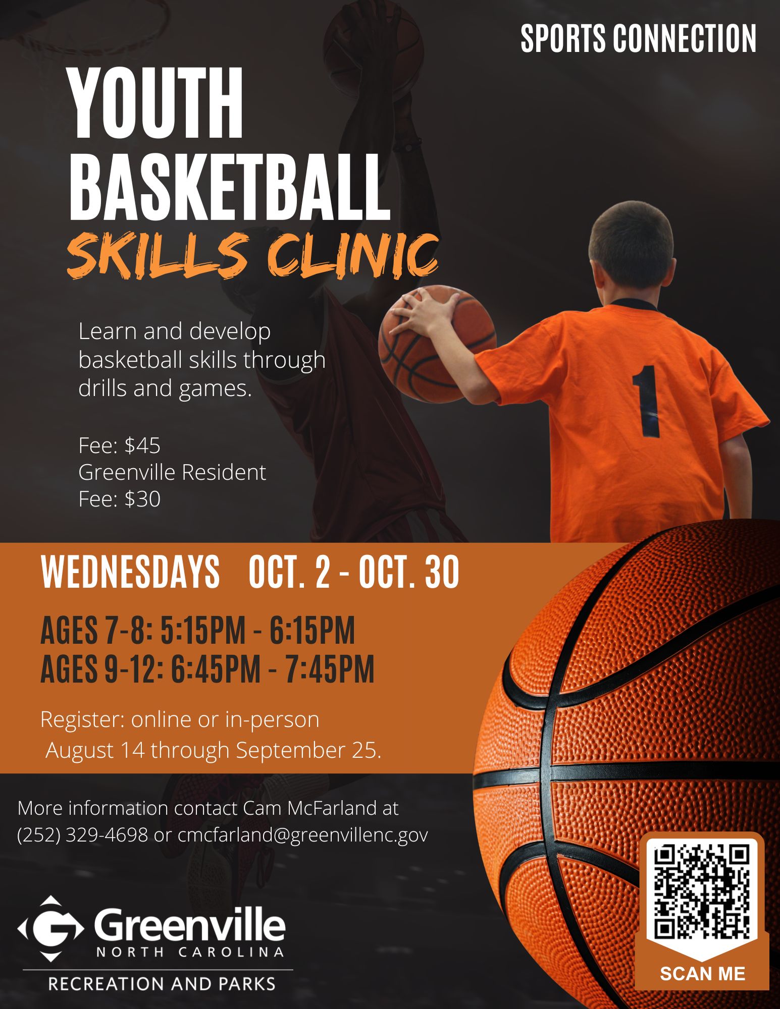 2024- SCON Youth Basketball Skills Clinic flyer