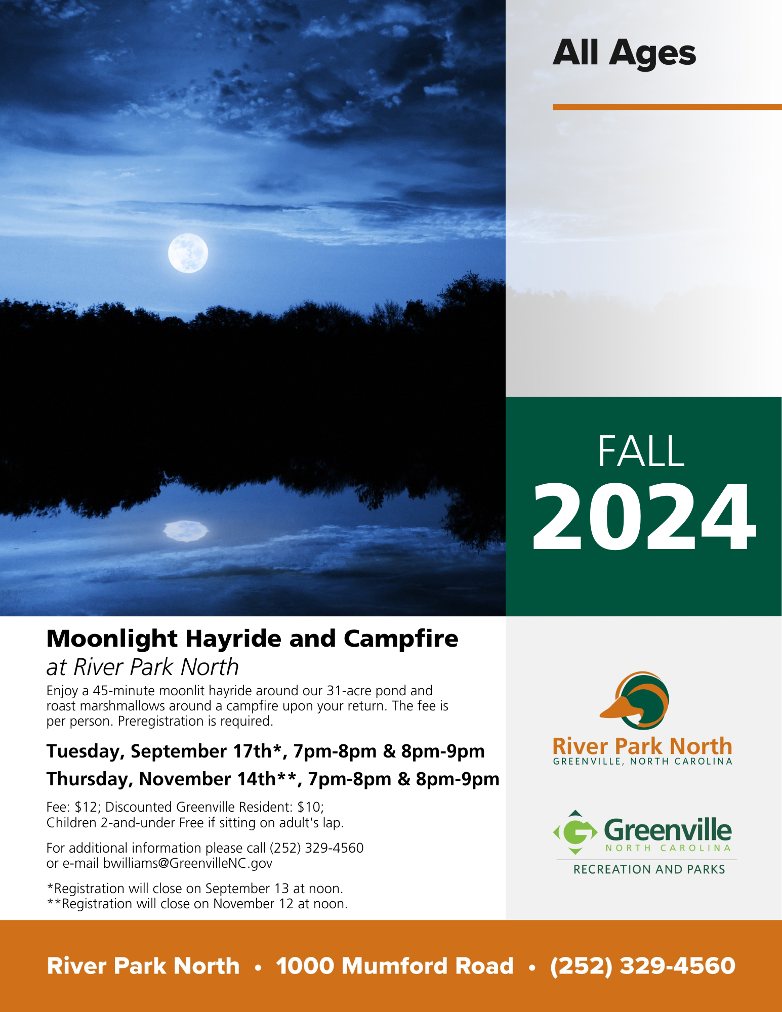 2024 Fall Moonlight Hayride and Campfire flyer