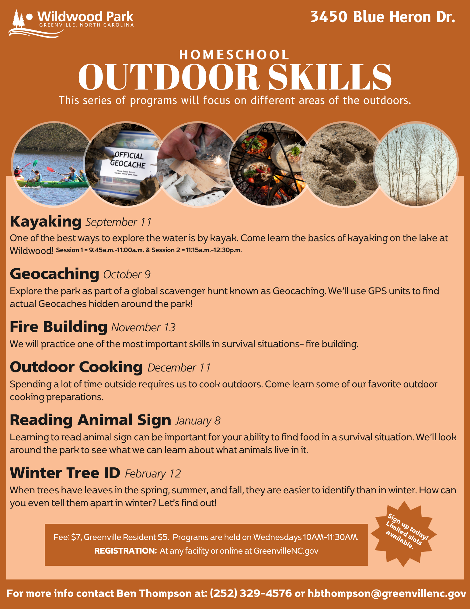 2024 FallWinter Homeschool Outdoor Skills flyer