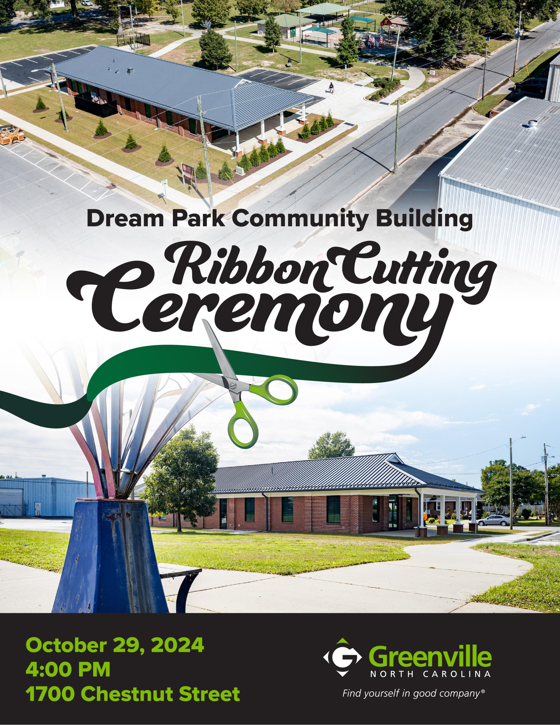 2024 Dream Park Ribbon Cutting flyer October 29 at 4 p.m. 1700 Chestnut Street