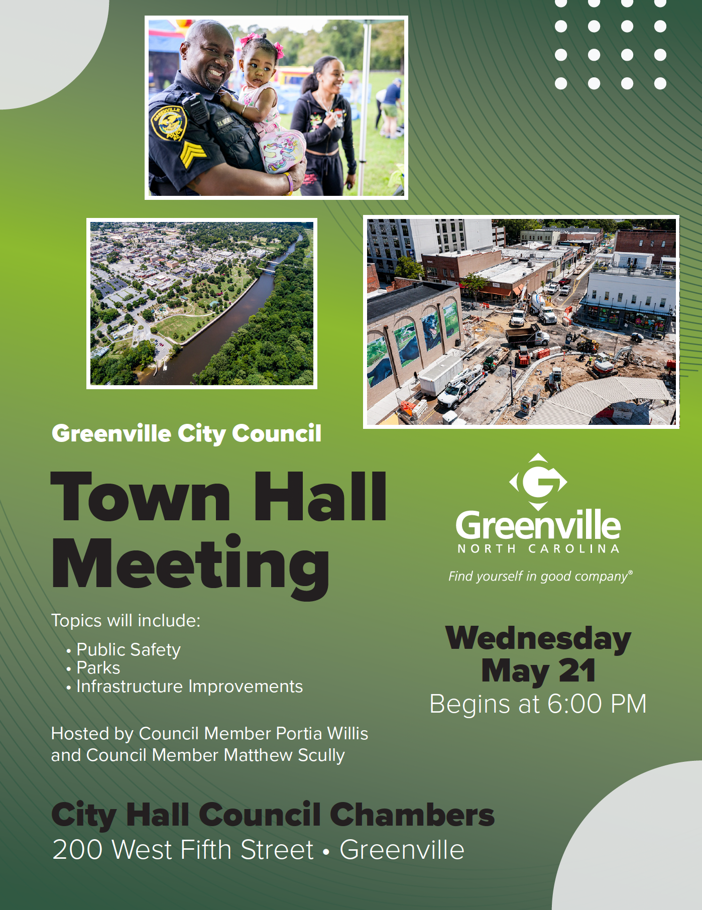 Flyer for Town Hall Meeting on May 21