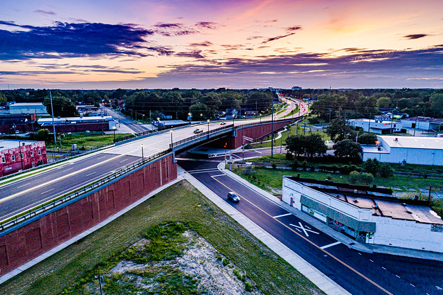 10th Street connector view at sunset
