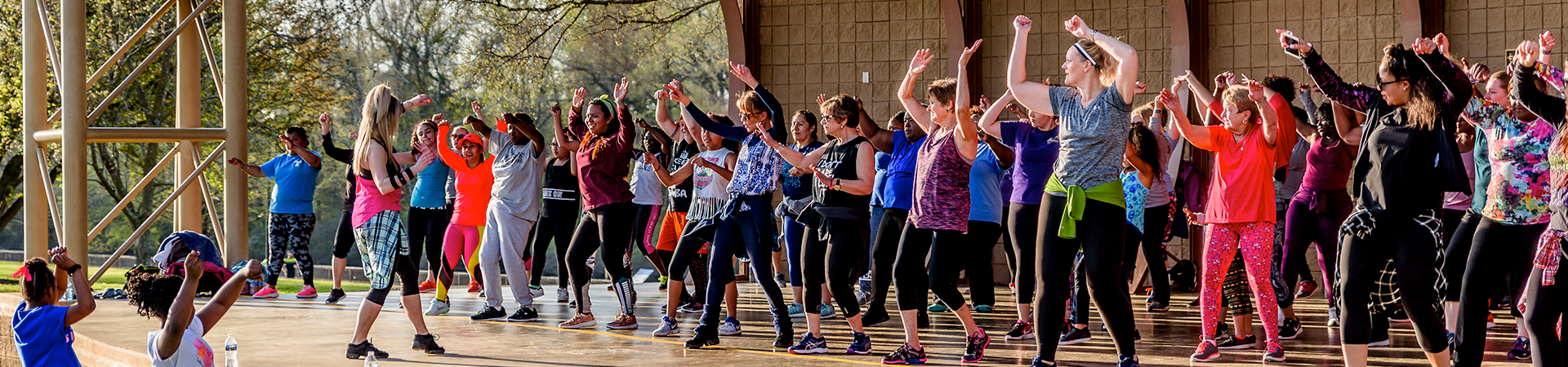 zumba in the park on the Town Common stage