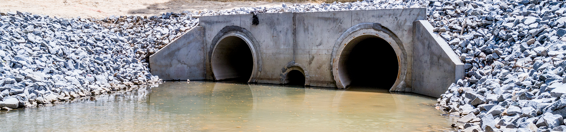 stormwater pipes draining